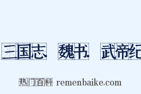 三国志.魏书.武帝纪是什么意思的图片